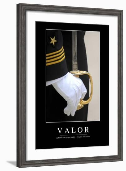 Valor: Inspirational Quote and Motivational Poster-null-Framed Photographic Print