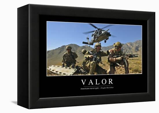 Valor: Inspirational Quote and Motivational Poster-null-Framed Premier Image Canvas