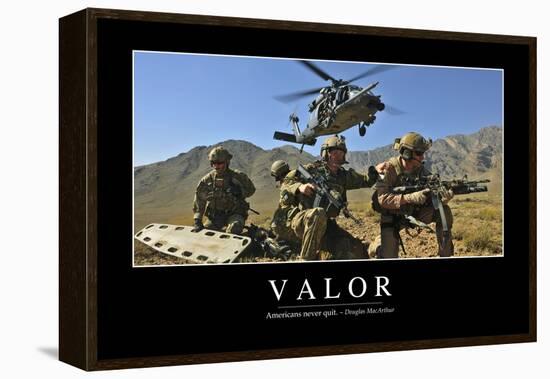 Valor: Inspirational Quote and Motivational Poster-null-Framed Premier Image Canvas