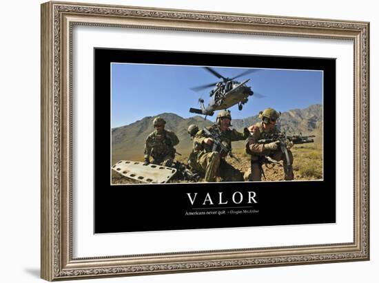 Valor: Inspirational Quote and Motivational Poster-null-Framed Photographic Print