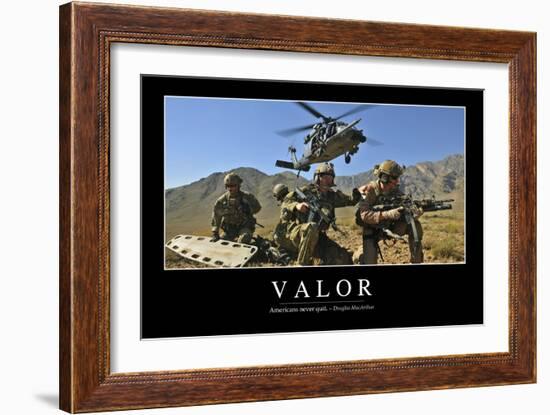 Valor: Inspirational Quote and Motivational Poster-null-Framed Photographic Print