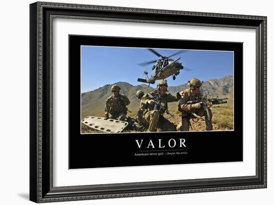 Valor: Inspirational Quote and Motivational Poster-null-Framed Photographic Print
