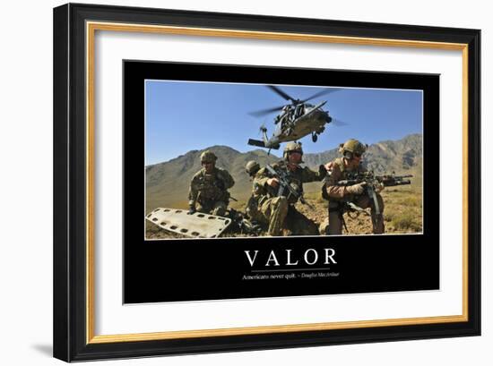 Valor: Inspirational Quote and Motivational Poster-null-Framed Photographic Print