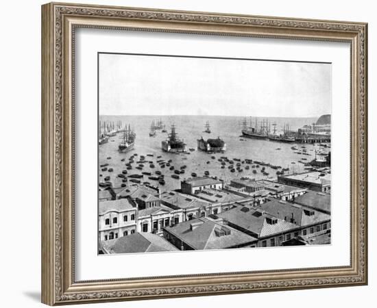 Valparaiso Harbour, Chile, 1893-John L Stoddard-Framed Giclee Print