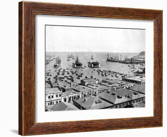 Valparaiso Harbour, Chile, 1893-John L Stoddard-Framed Giclee Print