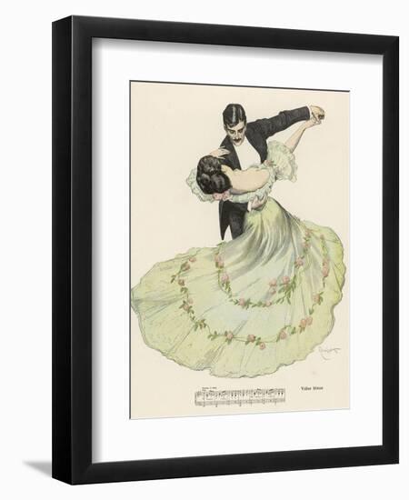 Valse Bleue, Her Wide Skirt Swirls Gracefully as Her Partner Leads Her Through a Passionate Waltz-Ferdinand Von Reznicek-Framed Photographic Print