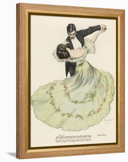 Valse Bleue, Her Wide Skirt Swirls Gracefully as Her Partner Leads Her Through a Passionate Waltz-Ferdinand Von Reznicek-Framed Premier Image Canvas