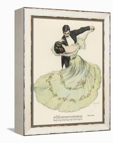 Valse Bleue, Her Wide Skirt Swirls Gracefully as Her Partner Leads Her Through a Passionate Waltz-Ferdinand Von Reznicek-Framed Premier Image Canvas