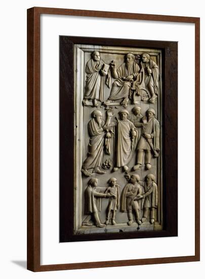 Valve of Ivory Diptych from Italy, Early Christian Period, 1st-6th Century-null-Framed Giclee Print