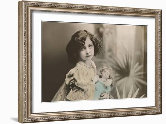 Vamp Girl with Doll-null-Framed Art Print