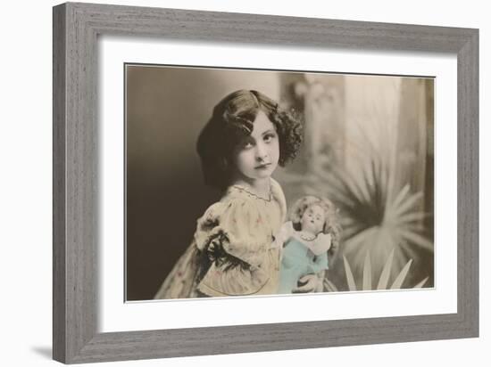 Vamp Girl with Doll-null-Framed Art Print