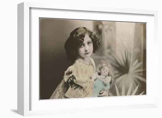 Vamp Girl with Doll-null-Framed Art Print