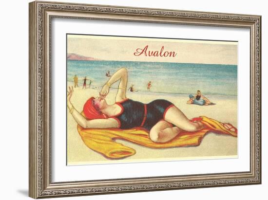 Vamp on the Beach in Avalon-null-Framed Art Print