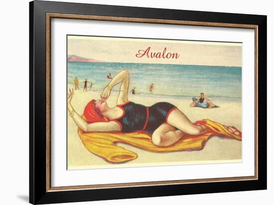 Vamp on the Beach in Avalon-null-Framed Art Print