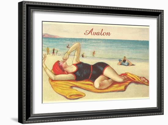 Vamp on the Beach in Avalon-null-Framed Art Print