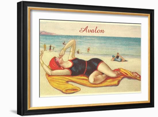 Vamp on the Beach in Avalon-null-Framed Art Print