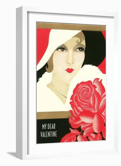 Vamp with Rose-null-Framed Art Print