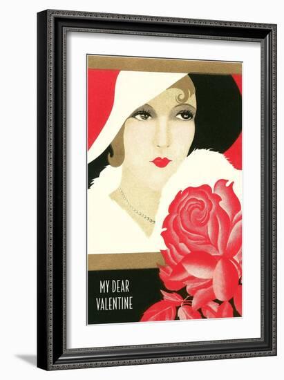 Vamp with Rose-null-Framed Art Print