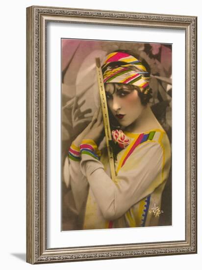 Vamp with Tennis Racket-null-Framed Art Print