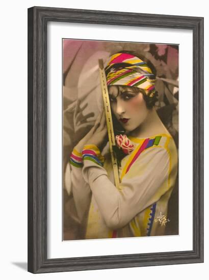 Vamp with Tennis Racket-null-Framed Art Print