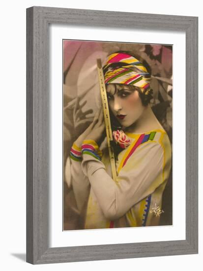 Vamp with Tennis Racket-null-Framed Art Print