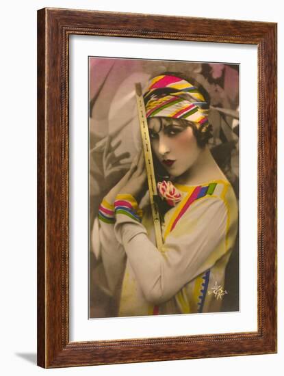 Vamp with Tennis Racket-null-Framed Art Print