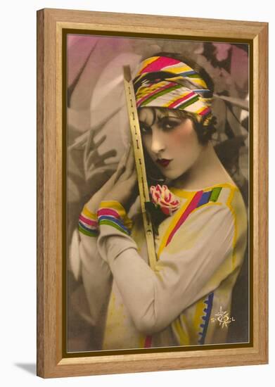 Vamp with Tennis Racket-null-Framed Stretched Canvas