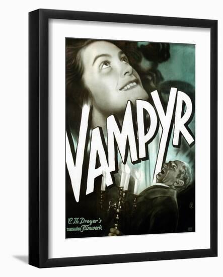 Vampyr, German poster art, Sybille Schmitz, Maurice Schutz, 1932-null-Framed Art Print