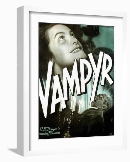 Vampyr, German poster art, Sybille Schmitz, Maurice Schutz, 1932-null-Framed Art Print