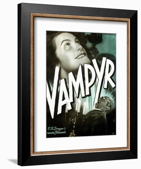 Vampyr, German poster art, Sybille Schmitz, Maurice Schutz, 1932-null-Framed Art Print