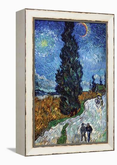 Van Gogh - Country Road in Provence by Night-Vincent van Gogh-Framed Stretched Canvas