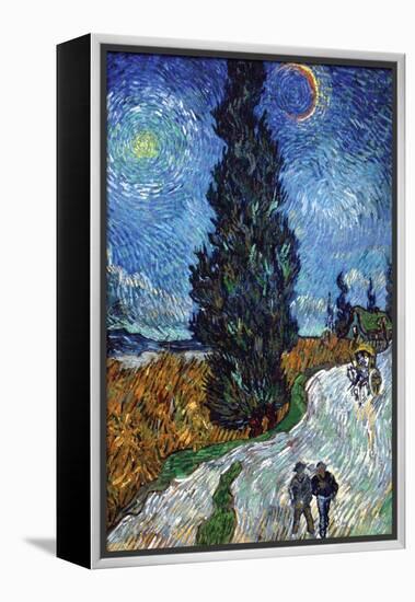 Van Gogh - Country Road in Provence by Night-Vincent van Gogh-Framed Stretched Canvas