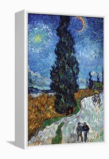 Van Gogh - Country Road in Provence by Night-Vincent van Gogh-Framed Stretched Canvas