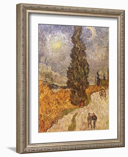 Van Gogh: Cypresses, 1889-Vincent van Gogh-Framed Giclee Print