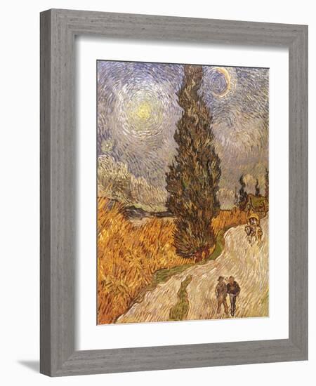 Van Gogh: Cypresses, 1889-Vincent van Gogh-Framed Giclee Print