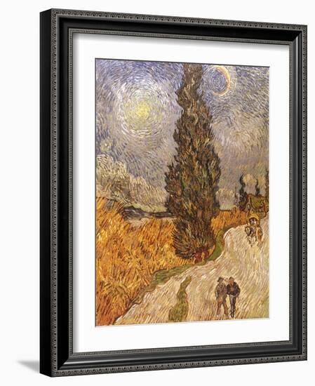 Van Gogh: Cypresses, 1889-Vincent van Gogh-Framed Giclee Print