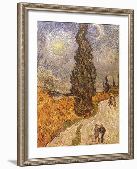 Van Gogh: Cypresses, 1889-Vincent van Gogh-Framed Giclee Print