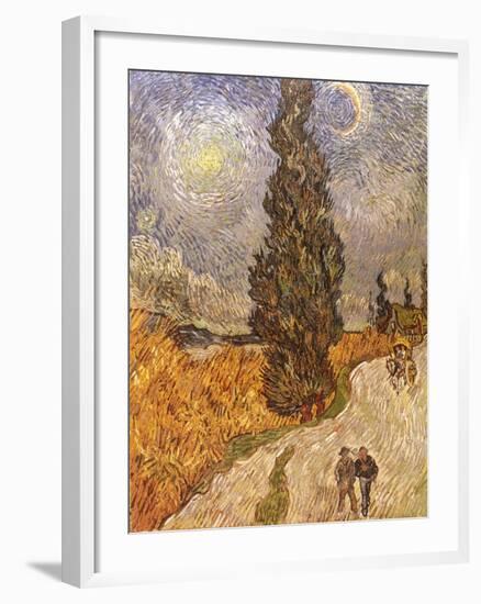 Van Gogh: Cypresses, 1889-Vincent van Gogh-Framed Giclee Print