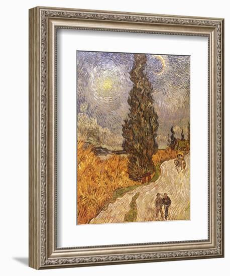 Van Gogh: Cypresses, 1889-Vincent van Gogh-Framed Giclee Print