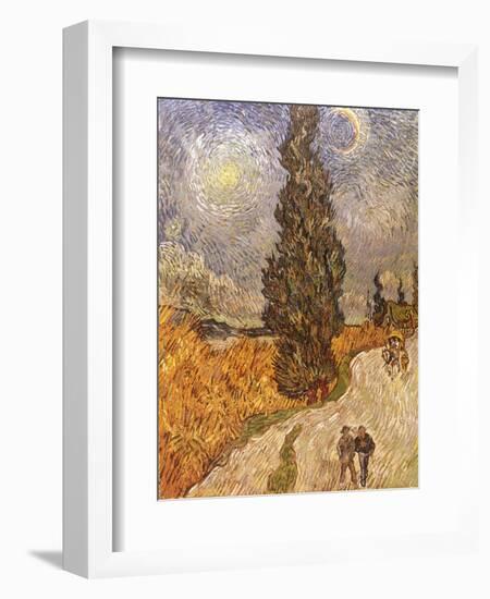 Van Gogh: Cypresses, 1889-Vincent van Gogh-Framed Giclee Print