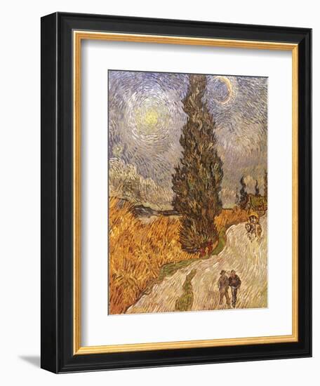 Van Gogh: Cypresses, 1889-Vincent van Gogh-Framed Giclee Print