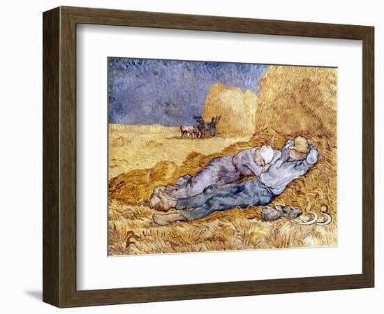 Van Gogh: Noon Nap, 1889-90-Vincent van Gogh-Framed Giclee Print