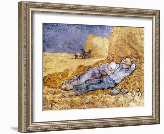 Van Gogh: Noon Nap, 1889-90-Vincent van Gogh-Framed Giclee Print