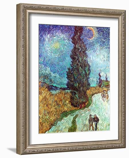 Van Gogh: Road, 1890-Vincent van Gogh-Framed Giclee Print