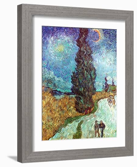 Van Gogh: Road, 1890-Vincent van Gogh-Framed Giclee Print