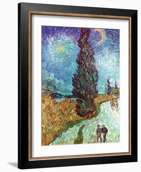 Van Gogh: Road, 1890-Vincent van Gogh-Framed Giclee Print