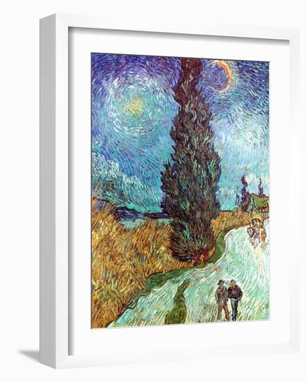 Van Gogh: Road, 1890-Vincent van Gogh-Framed Giclee Print
