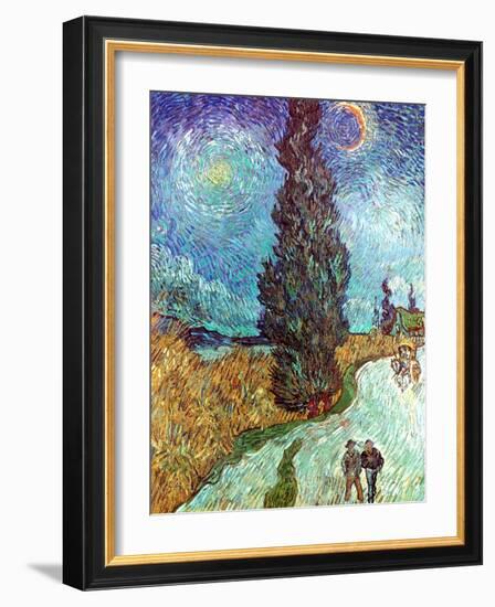 Van Gogh: Road, 1890-Vincent van Gogh-Framed Giclee Print