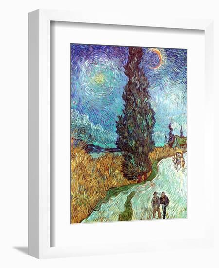 Van Gogh: Road, 1890-Vincent van Gogh-Framed Giclee Print