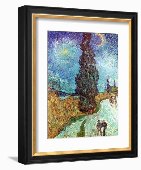 Van Gogh: Road, 1890-Vincent van Gogh-Framed Giclee Print